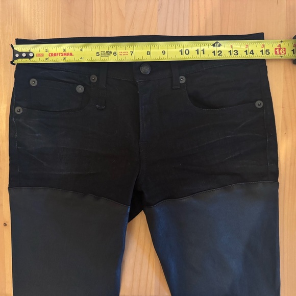 R13 Black denim leather pants, 27 - Picture 10 of 10